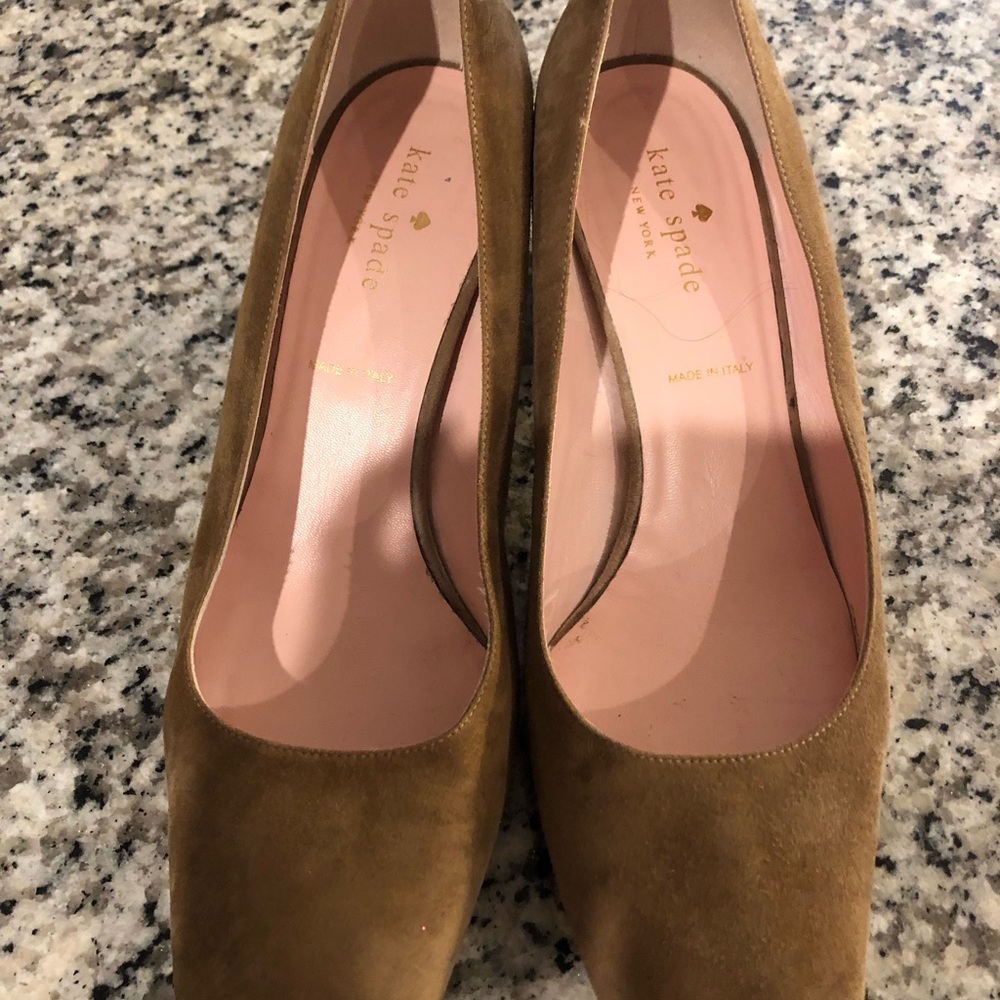 Kate Spade Kylah Tan Suede Square toe Women's Shoes size 8.5